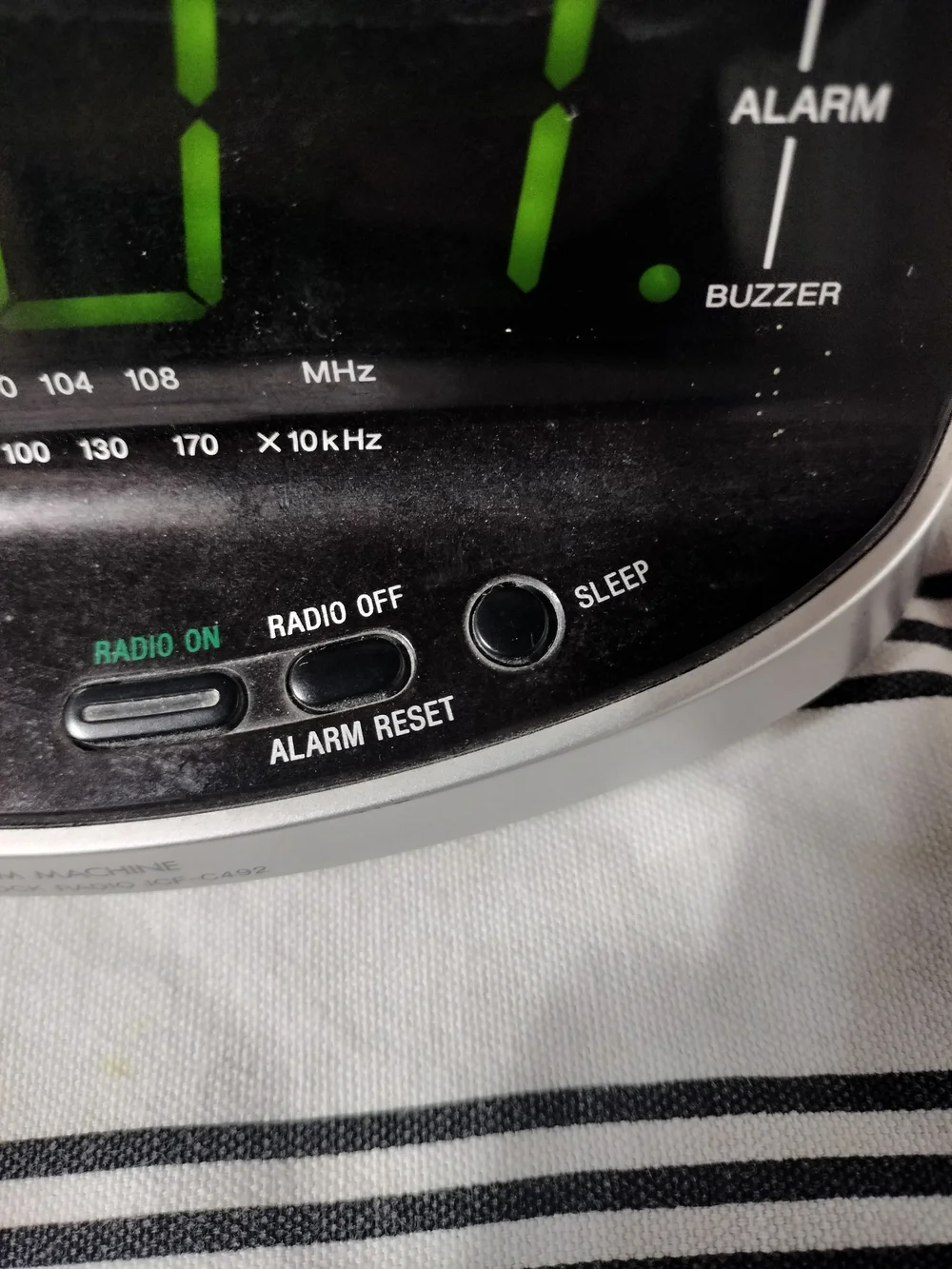 Sony Digital AM/FM Clock Radio - Black and Silver